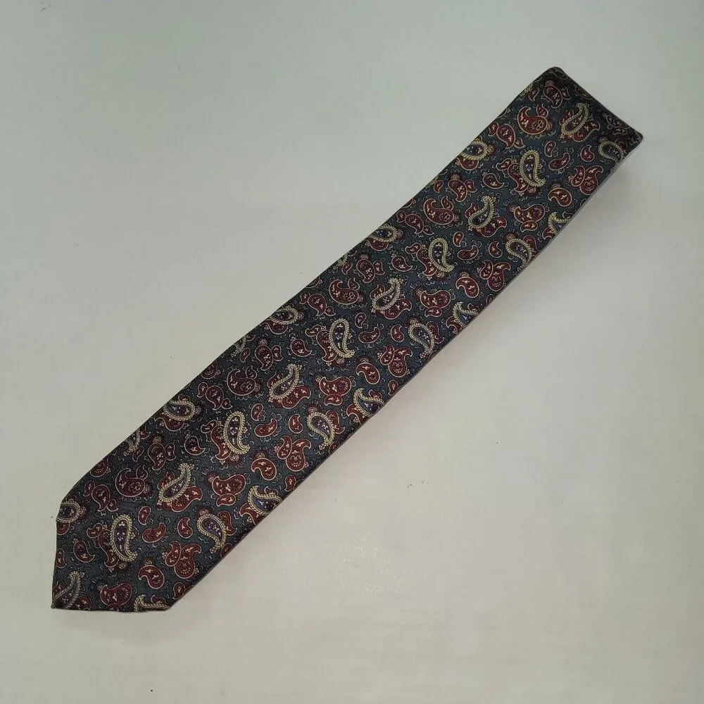 Robert Talbott Silverwoods Tie Mens One Size Paisley Print Silk Handmade Necktie